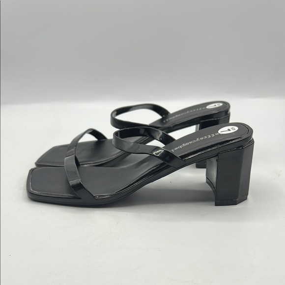 Jeffrey Campbell Sz 7 JAMM-3 Jelly Slide Sandal Black Chunky Heel Sandals NEW - Picture 4 of 13